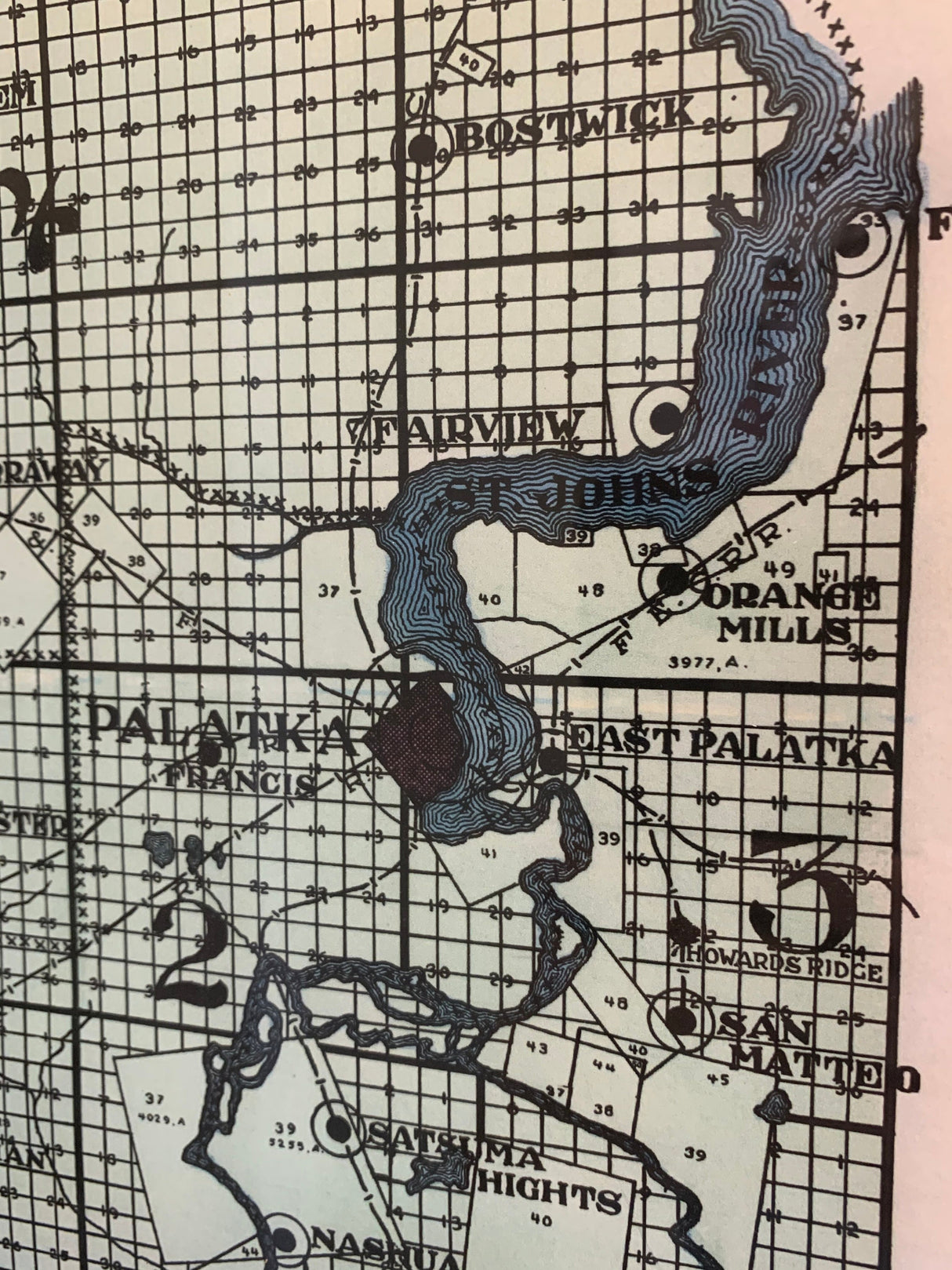 1914 Map of Putnam County Florida Framed