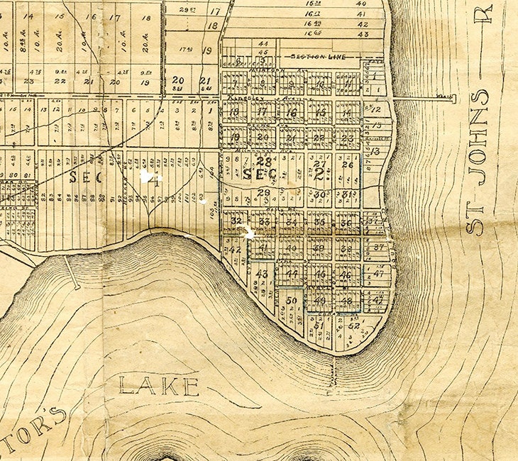 1910 Map of Orange Park Clay County Florida