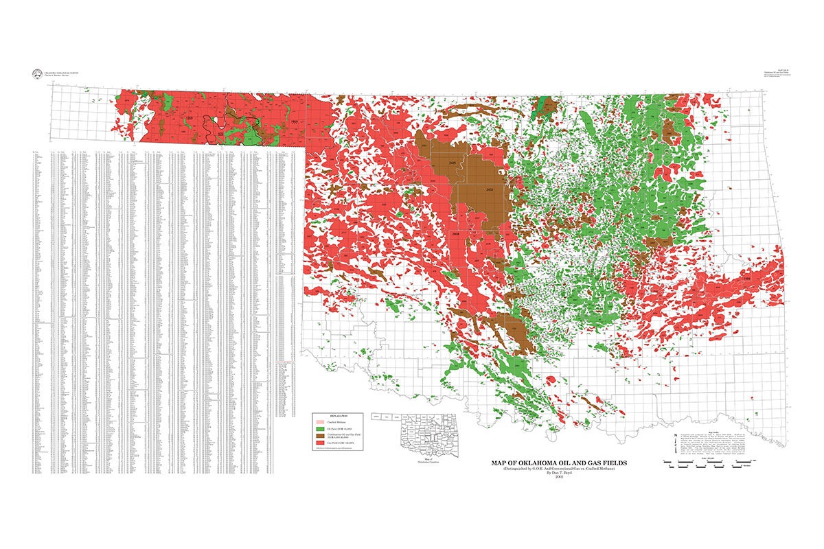 2002 Map of Oklahoma Oil and Gas Fields