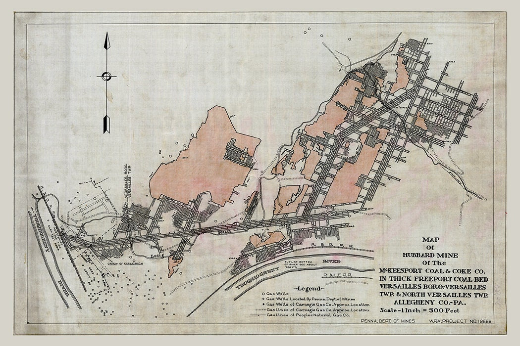 1927 Hubbard Mine McKeesport Coal and Coke Versailles Boro Allegheny Co Pa