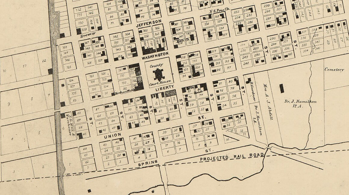 1865 Map of Covington Indiana