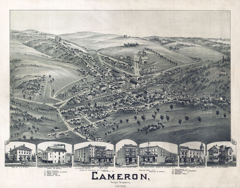 1899 Cameron West Virginia Panoramic Map