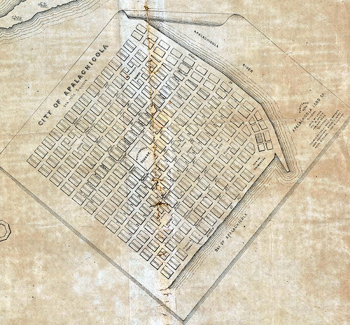 1836 Map of Apalachicola Florida and its environs