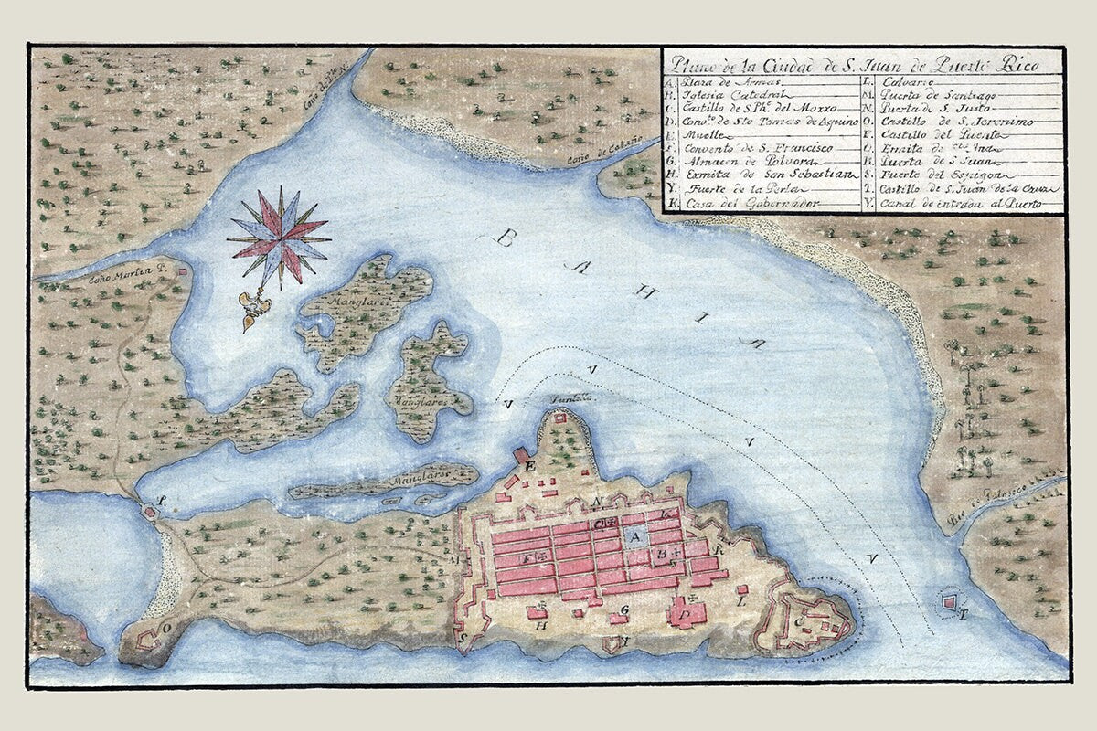 1770 Map of San Juan Puerto Rico