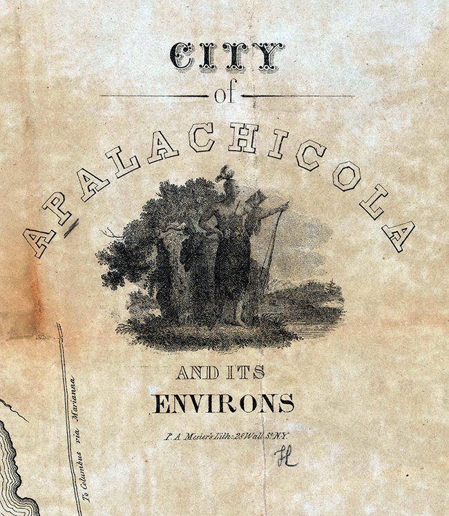 1836 Map of Apalachicola Florida and its environs