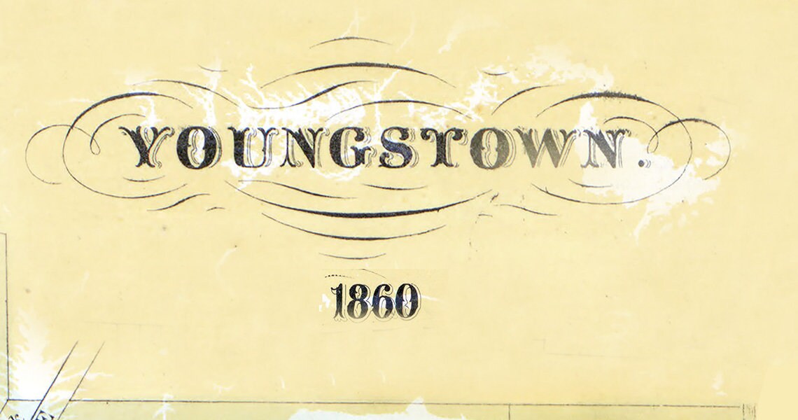 1860 Map of Youngstown Mahoning County Ohio
