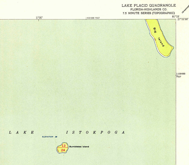 1952 Topo Map of Lake Placid Florida