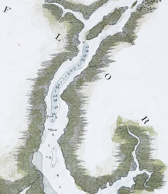 1855 Nautical Map of the Ocilla River Florida
