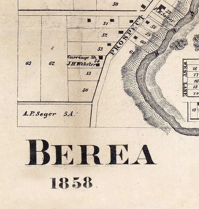 1858 Map of Berea Cuyahoga County Ohio