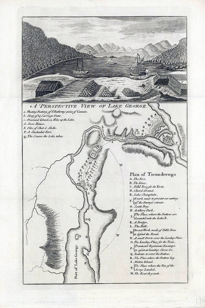 18th Century Map of Lake George