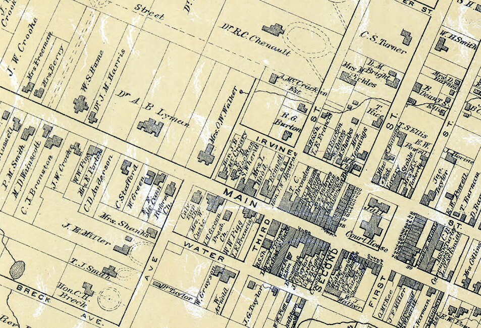 1876 Map of Richmond Madison County Kentucky