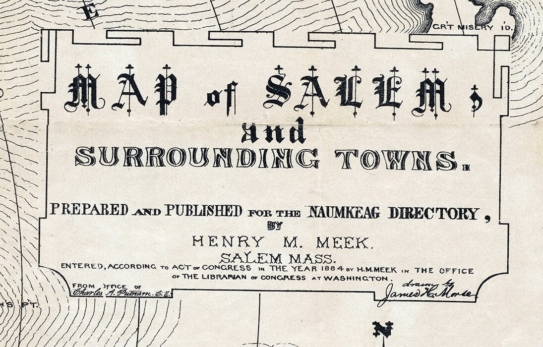 1884 Map of Salem Massachusetts and Surrounding Towns