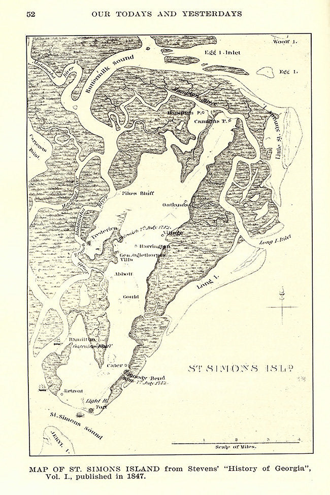 1847 Map of Saint Simons Island Georgia