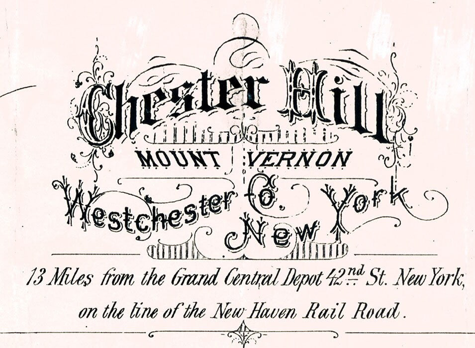 1890 Map of Chester Hill Mount Vernon Westchester County New York