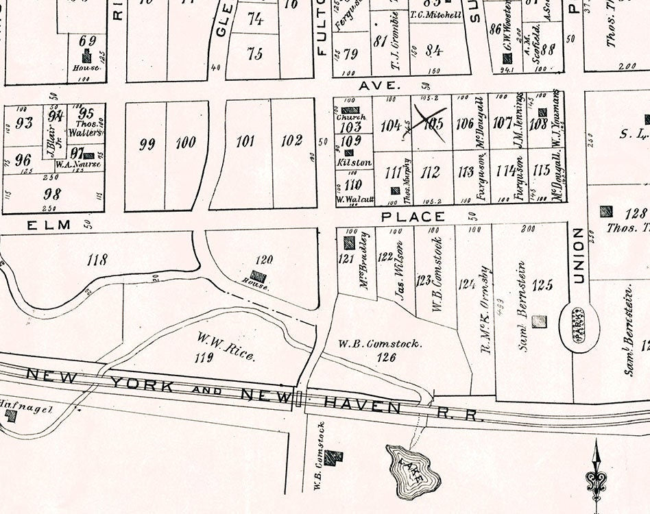 1890 Map of Chester Hill Mount Vernon Westchester County New York