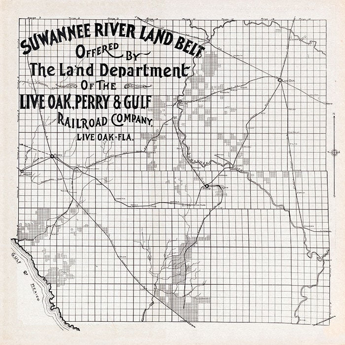 1910 Map of Suwannee River Land Belt Florida