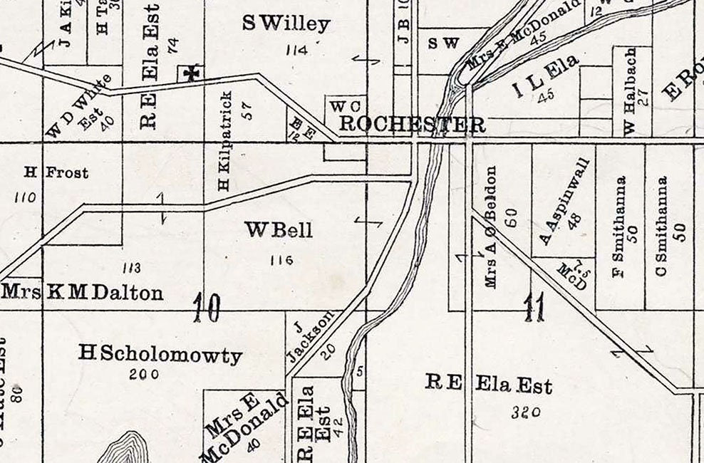 1899 Map of Rochester Wisconsin and Environs