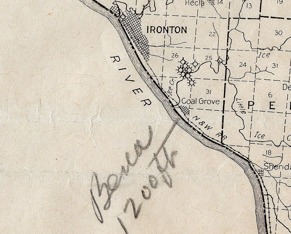 1916 Oil & Gas Well Map of Lawrence Scioto and Gallia County Ohio