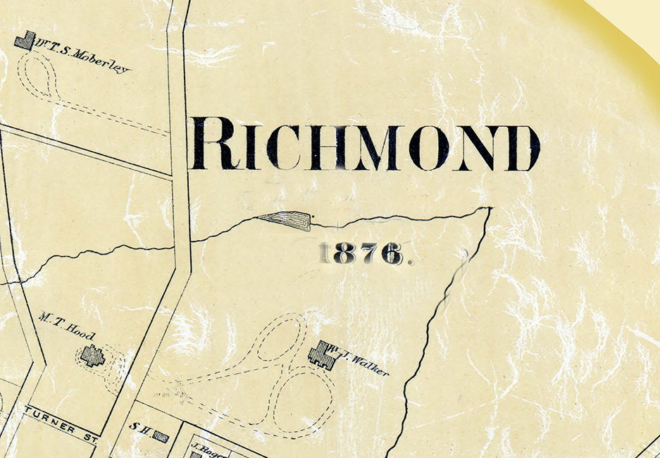 1876 Map of Richmond Madison County Kentucky