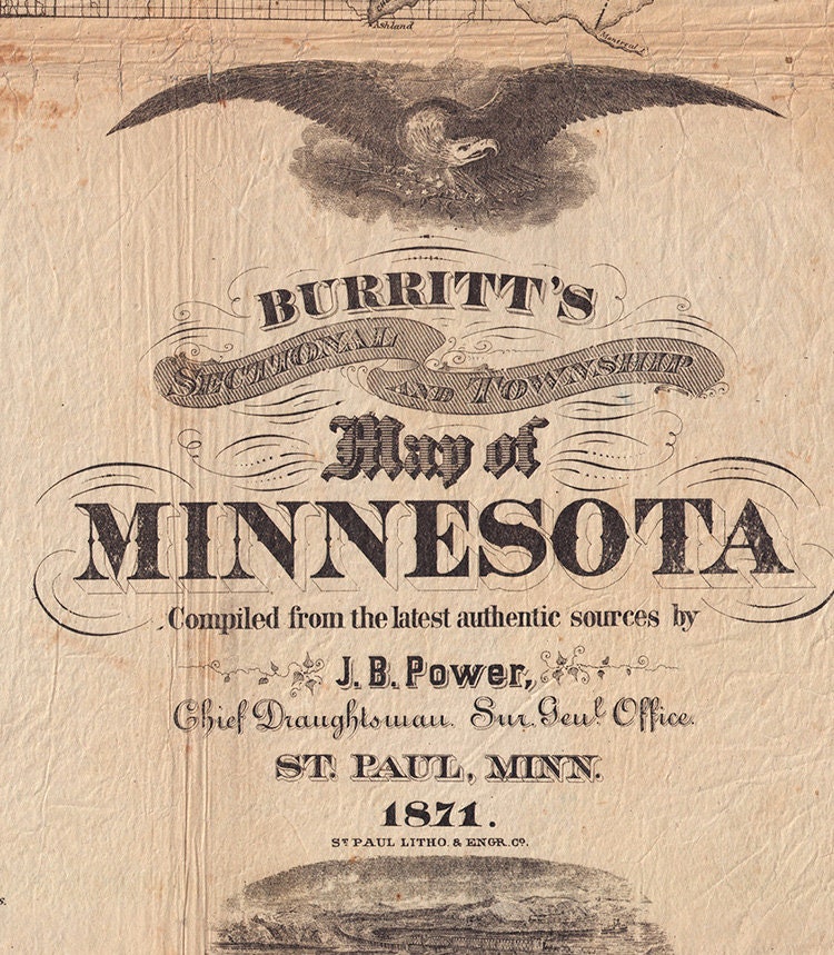 1870 Map of Minnesota