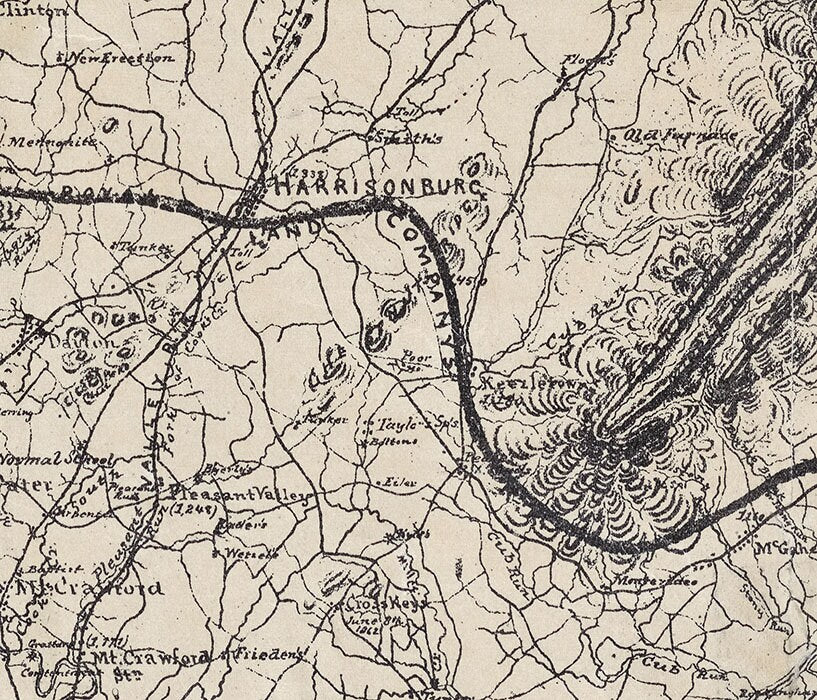 1877 Map of Rockingham County Virginia Coal and Iron Lands