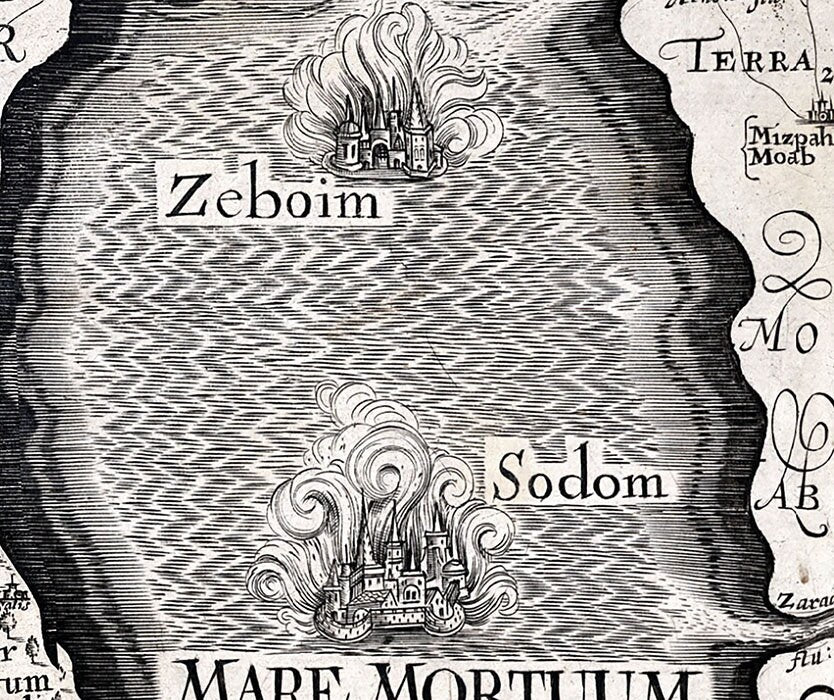 1650 Map of Juda Palestine Holy Lands Bible Geography