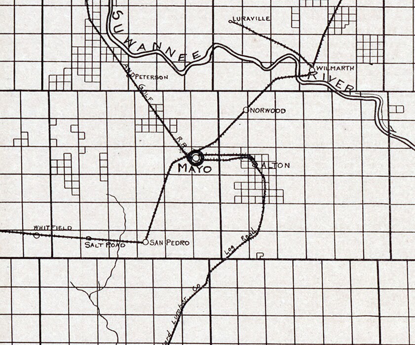 1910 Map of Suwannee River Land Belt Florida