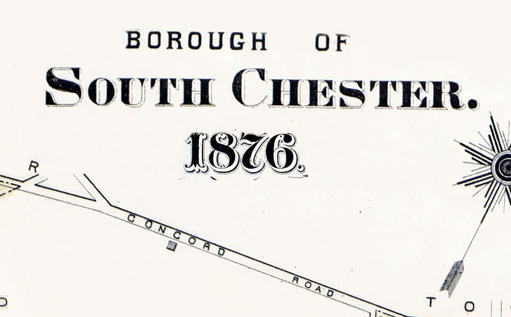 1876 Map of South Chester Delaware County Pennsylvania