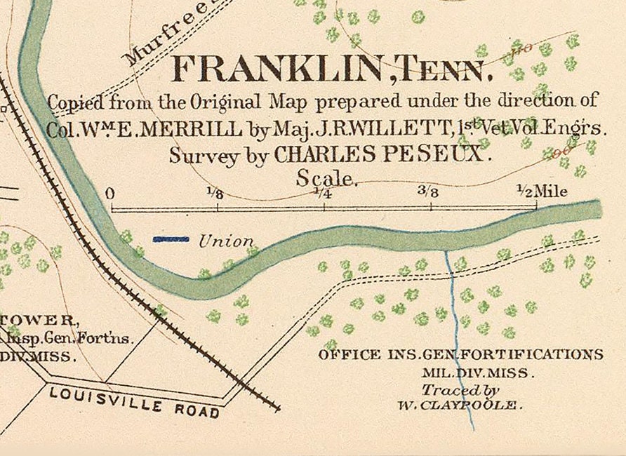 1895 Map of Franklin Tennessee