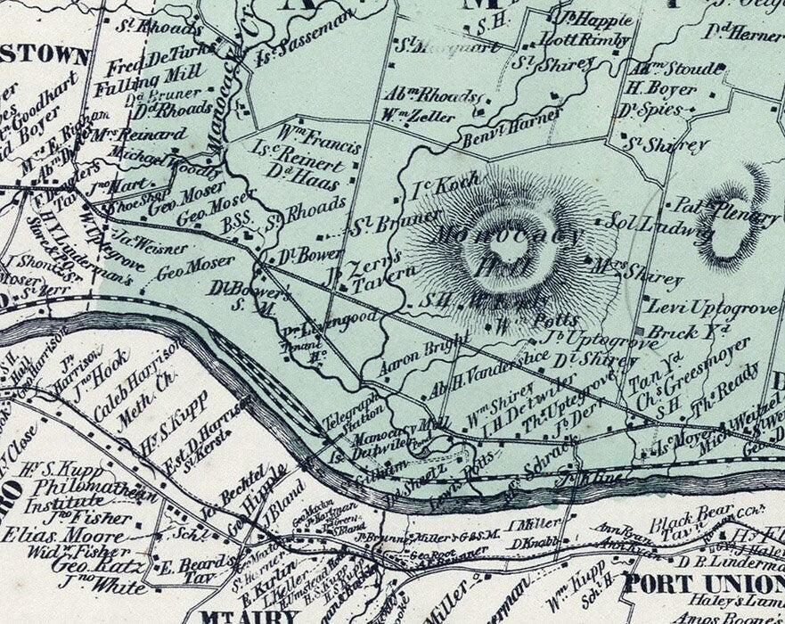 1862 Map of Earl Colebrookdale Amity and Douglass Townships Berks County Pennsylvania