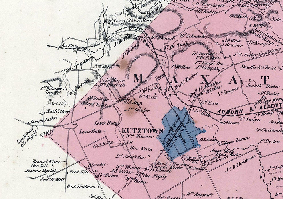 1862 Map of Maxatawny Township Berks County Pennsylvania