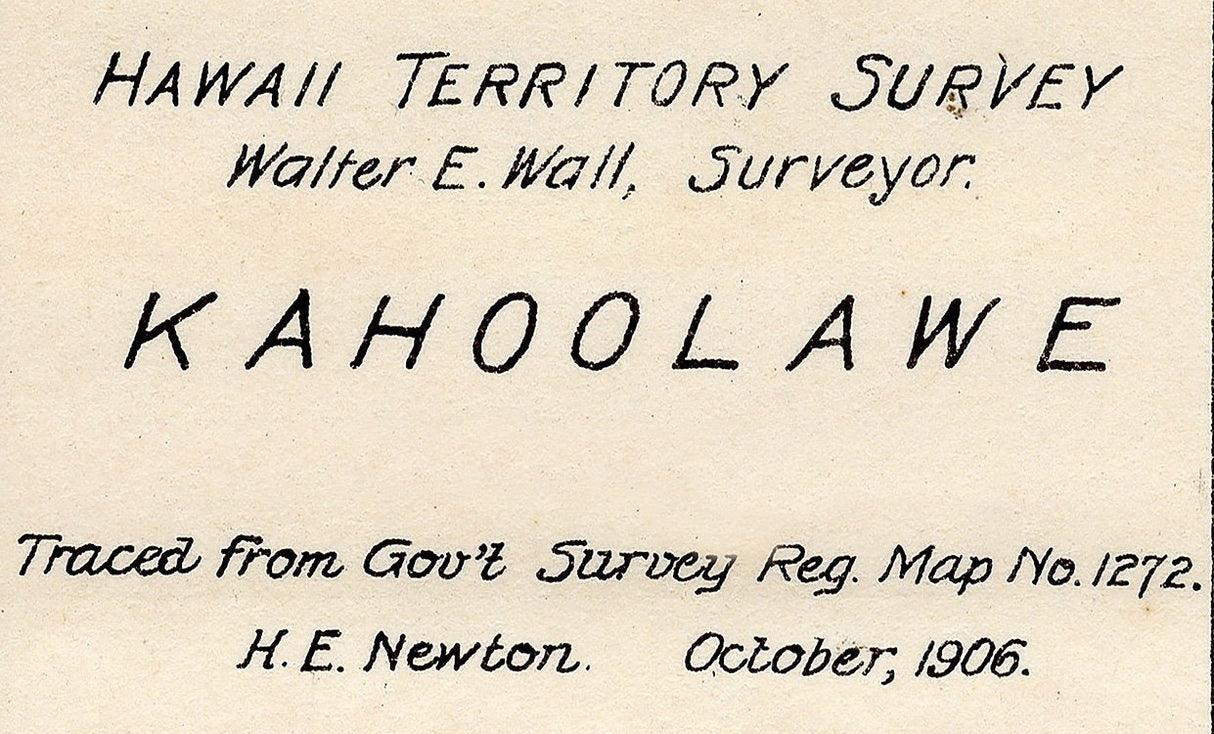 1906 Map of Kahoolawe Hawaii