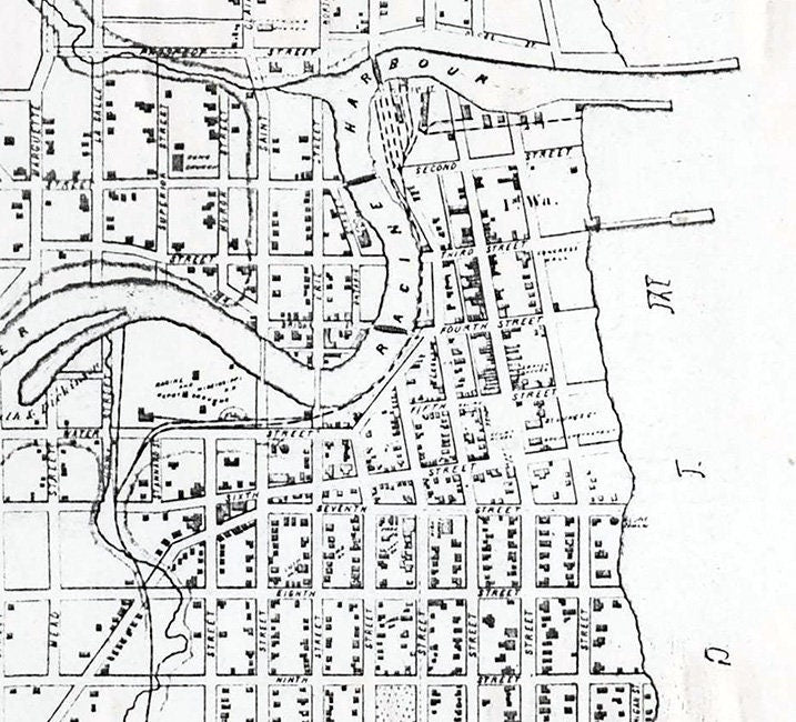 1858 Map of Racine Racine County Wisconsin