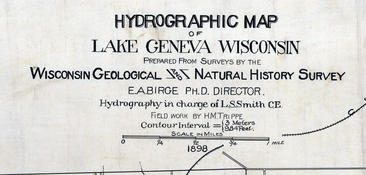 1898 Map of Lake Geneva Wisconsin