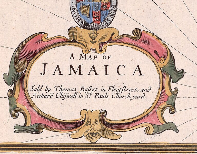 1676 Map of Jamaica & Barbados