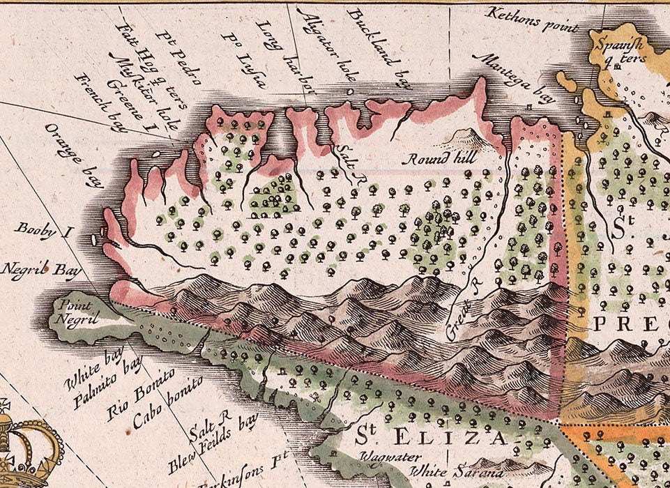 1676 Map of Jamaica & Barbados