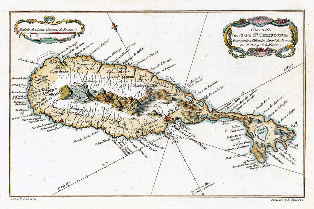 1754 Map of St Christopher