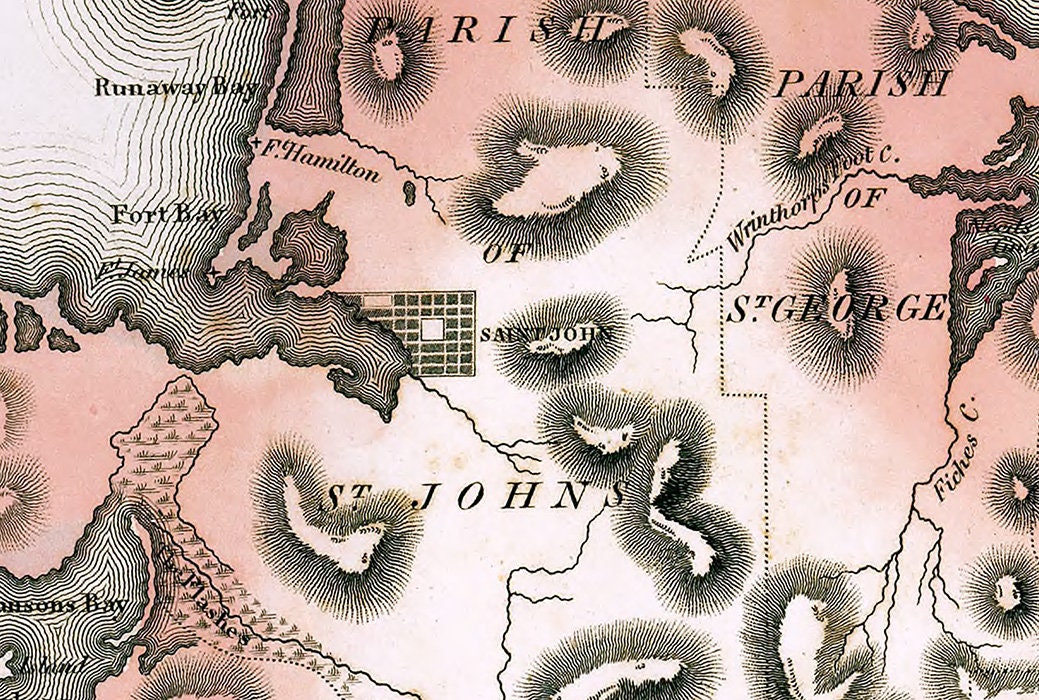 1823 Map of Antiqua