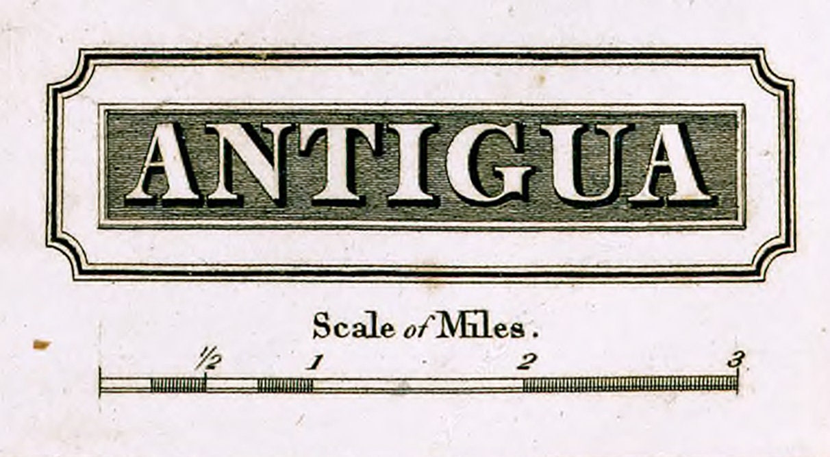 1823 Map of Antiqua