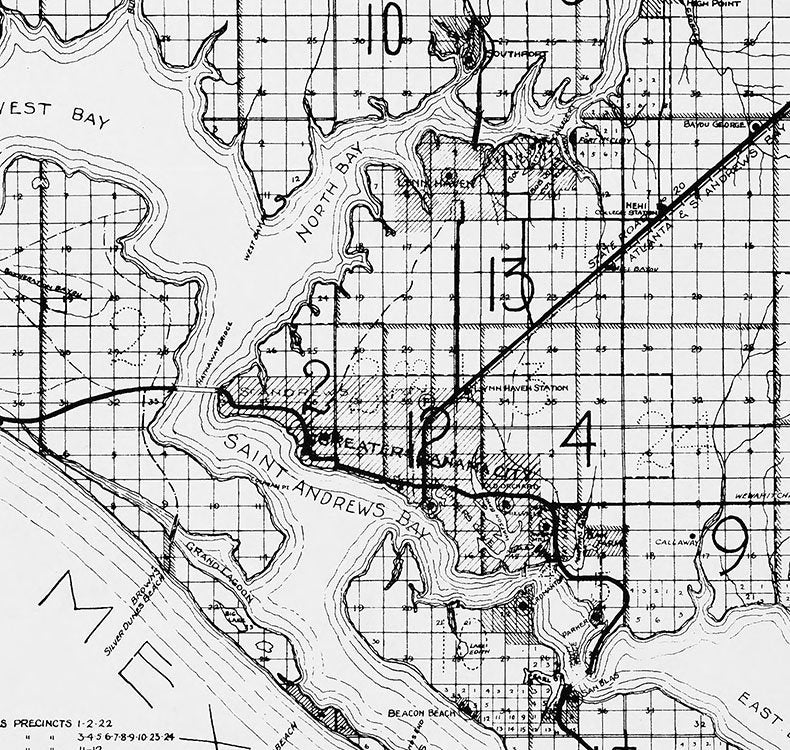 1913 Map of Bay County Florida