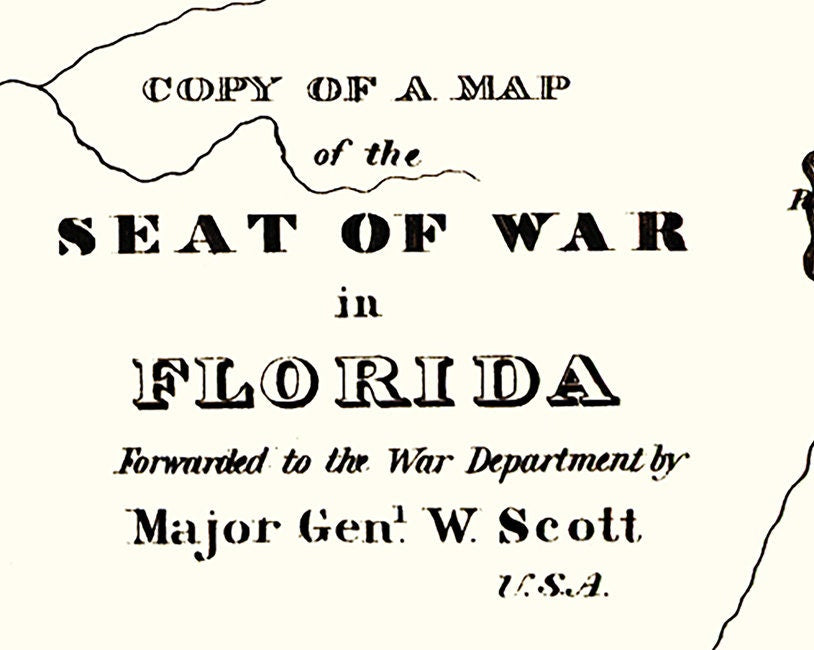 1835 Map of the Florida Seminole Wars