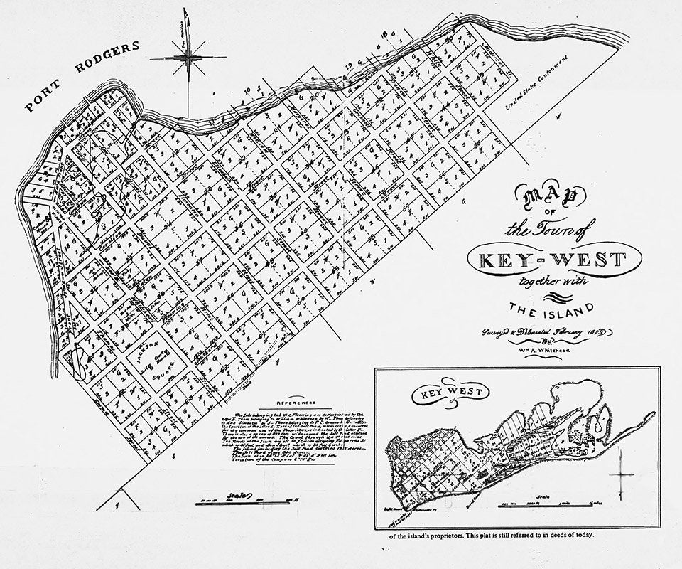 1829 Map of Key West Florida