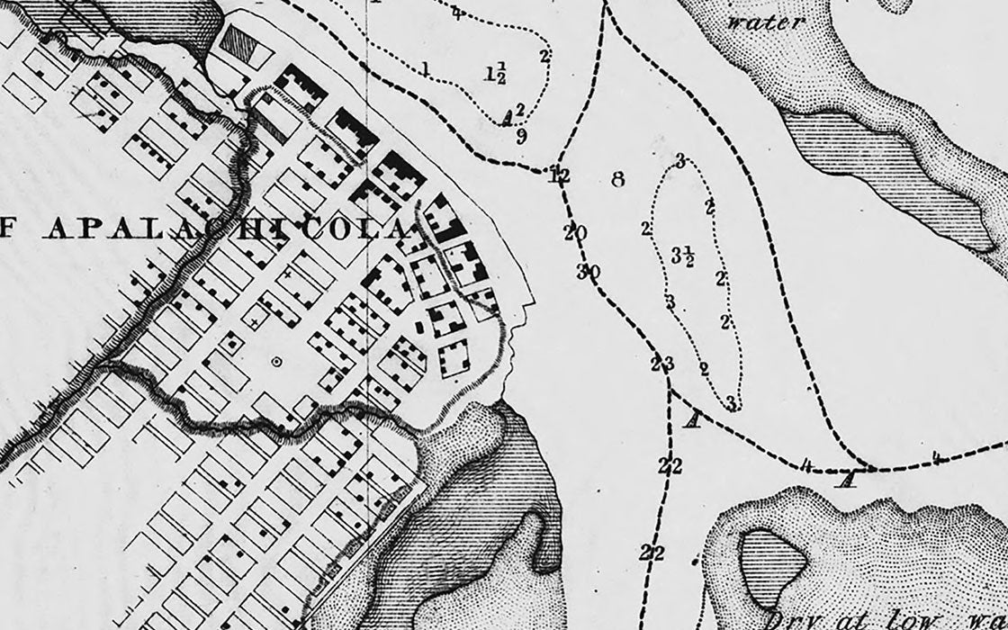 1857 Map of the Mouth of the Apalachicola River Florida