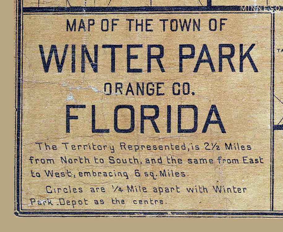 1884 Map of Winter Park Orange County Florida