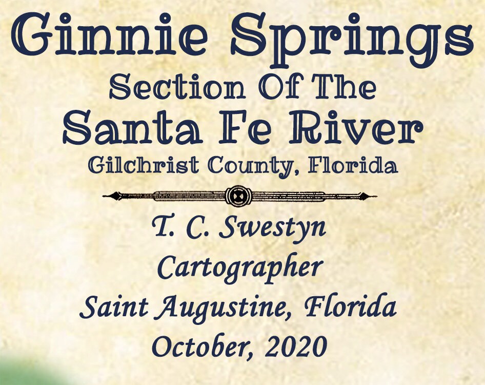 Ginnie Springs Section Map of the Santa Fe River Florida