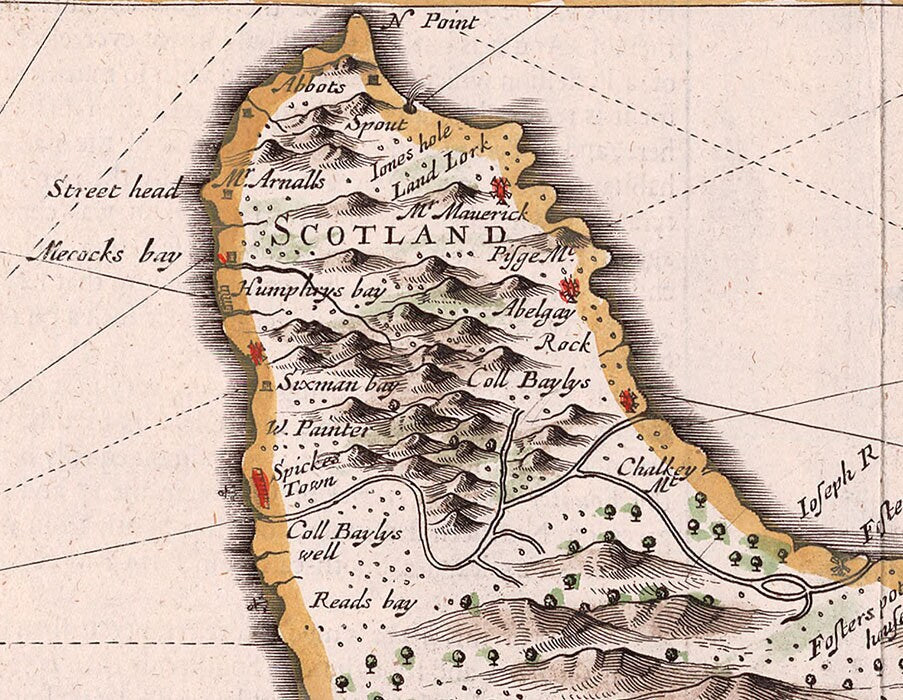 1676 Map of Jamaica & Barbados