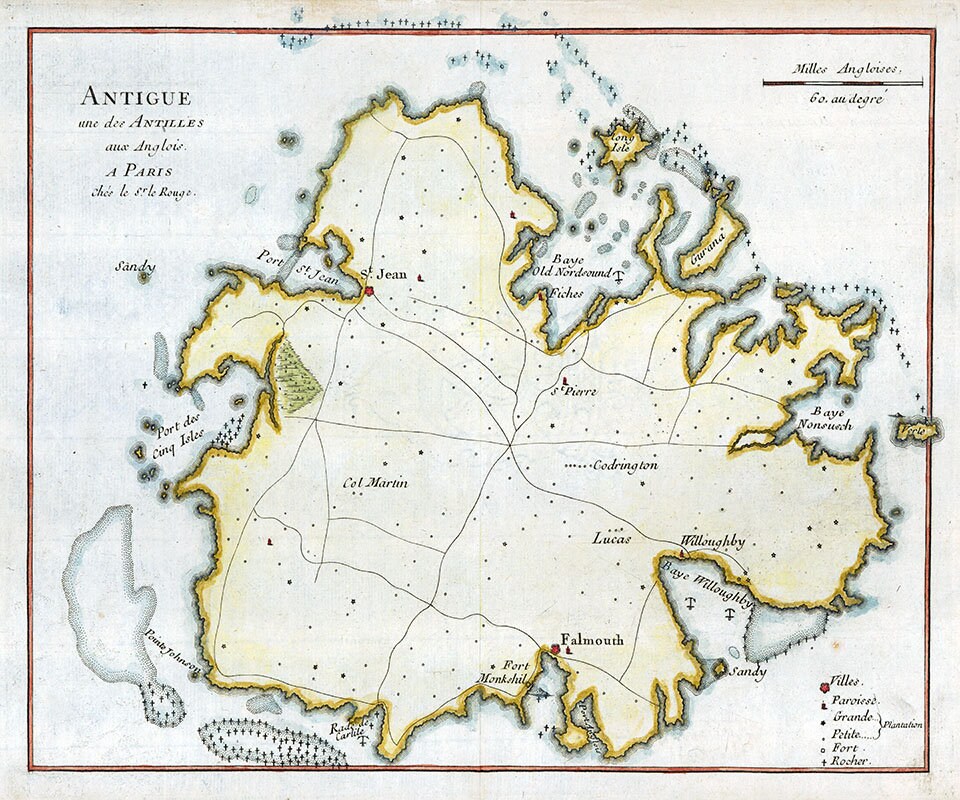 1756 Map of Antiqua