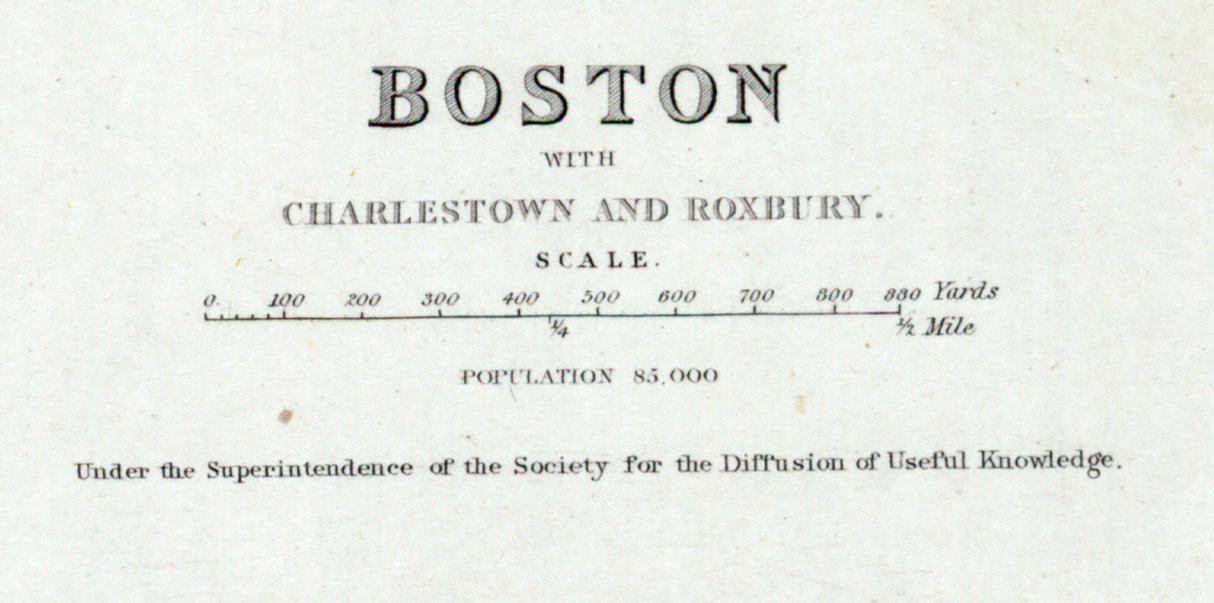 1853 Map of Boston Charlestown and Roxbury Massachusetts