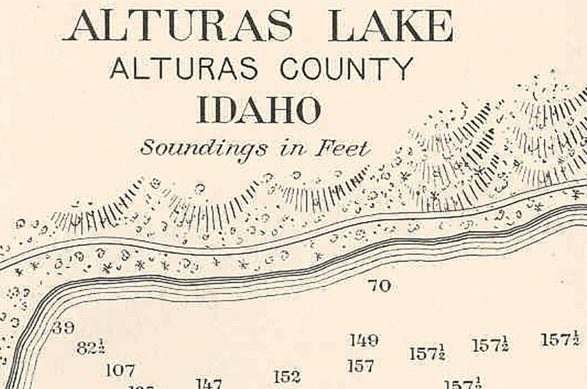 1897 Map of Alturas Lake Alturas County Idaho