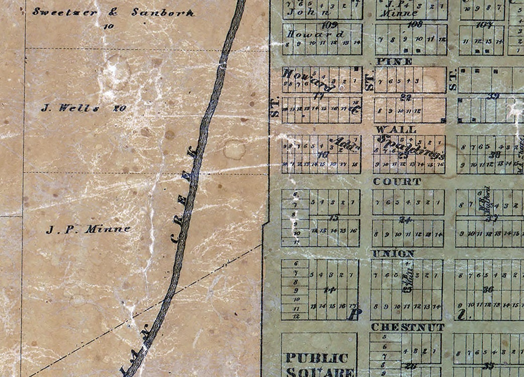 1859 Map of Port Huron City St Clair County Michigan